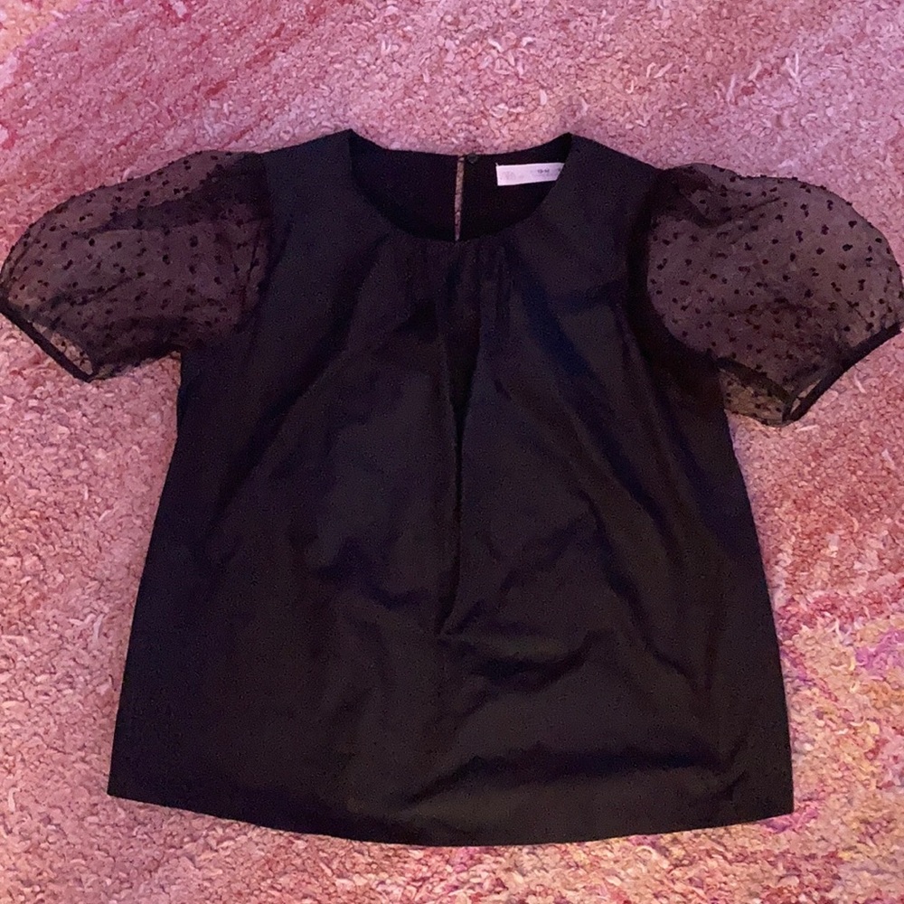 Zara black ruffle top
